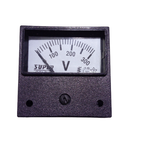 Super Plastic 72 mm Analogue Voltmeter, 300V (White)