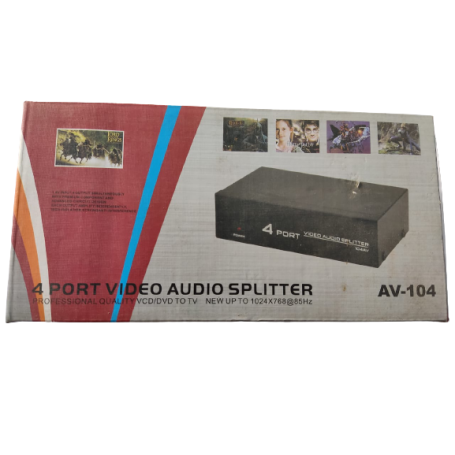 FJGEAR® 4 Port 1 in 4 Out 3 RCA AV Audio Video TV Box HDTV DVD Splitter Switch