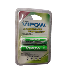 Rechargeable AA Battery Cell 02 Pieces Pack White (2500 MAH) vipow original