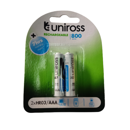 Rechargeable AAA Battery Cell 02 Pieces Pack White (800 Series)