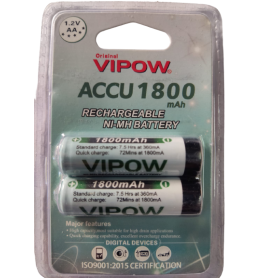 Rechargeable AA Battery Cell 02 Pieces Pack White (1800 MAH)